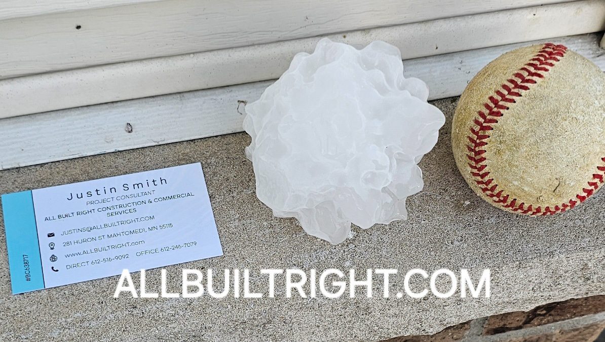 Hail the size of a baseball destroys roof in Monticello, MN